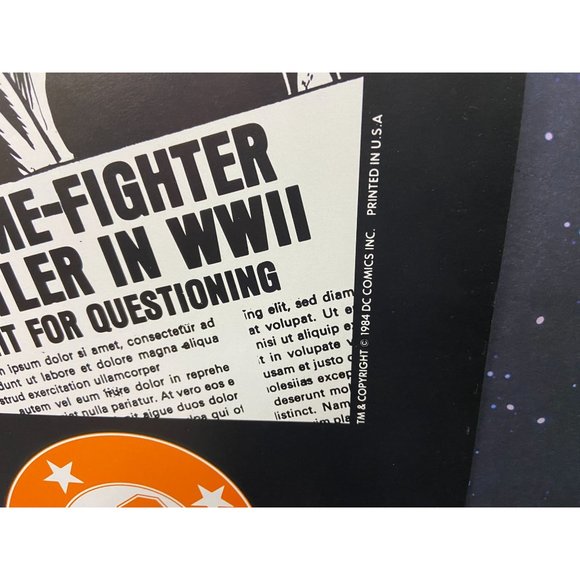 JUSTICE SOCIETY 1984 DC Comics Shop Promo Poster 22"x17" Vintage - Picture 2 of 2